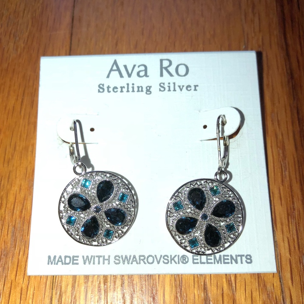 Ava Ro Sterling Silver Earrings Swarovski elements